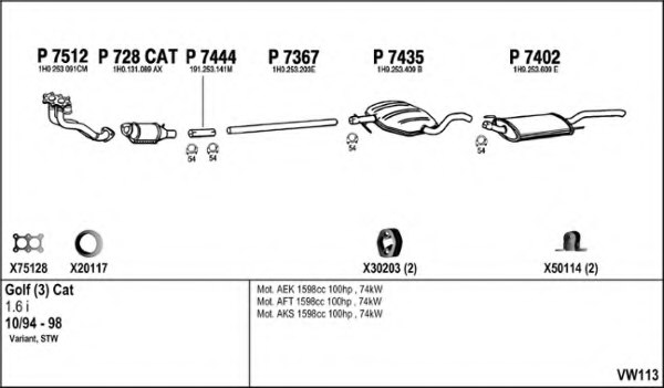 FENNO VW113 Exhaust System